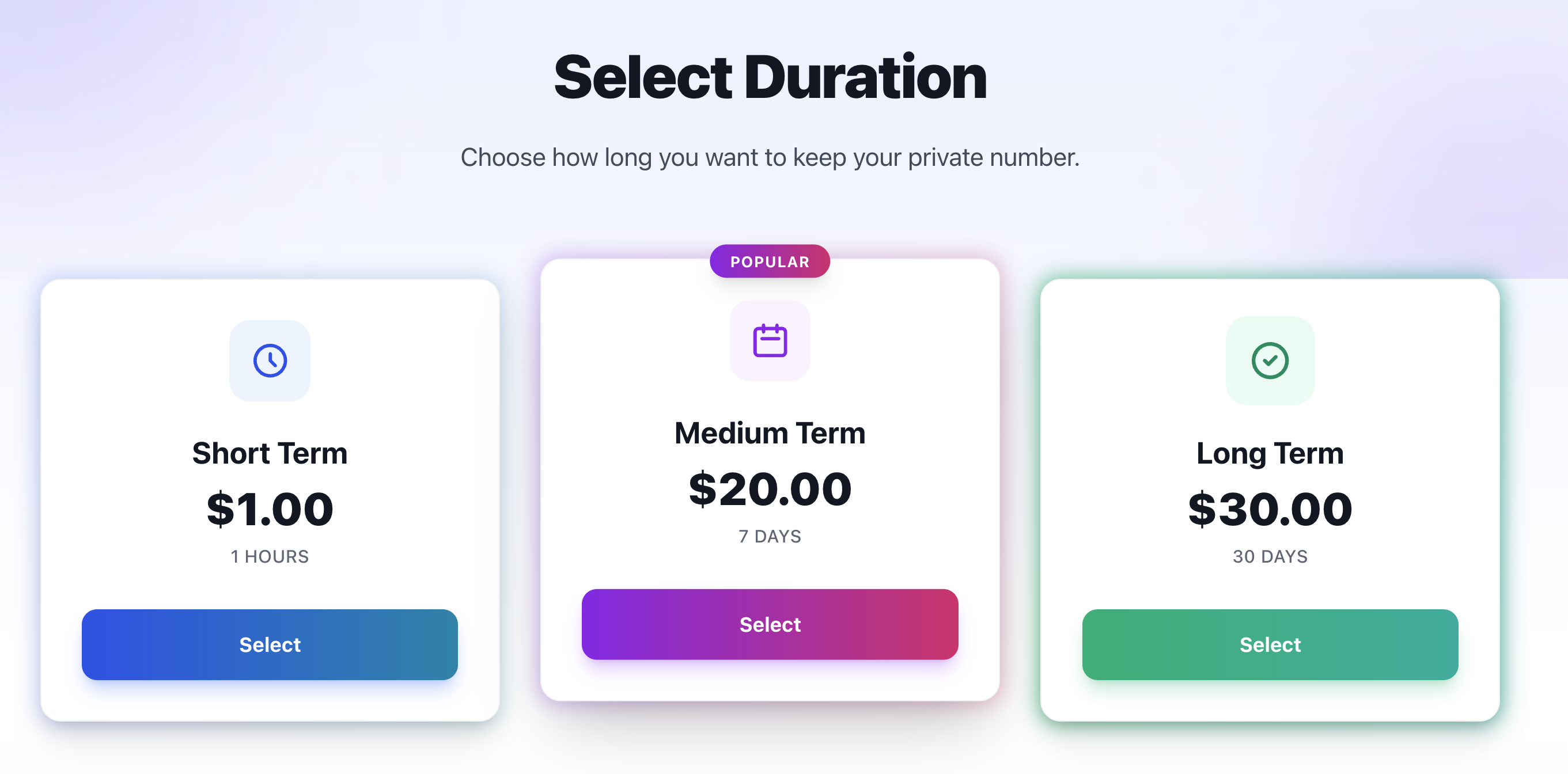 Select Duration